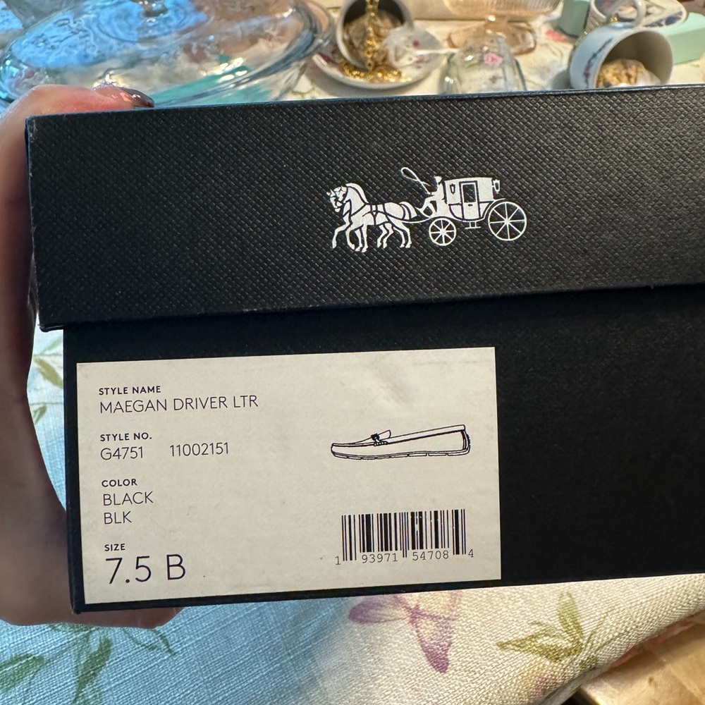 Coach Black Leather Chain Detail Loafers - Maegan Driver LTR - Picture 7 of 7